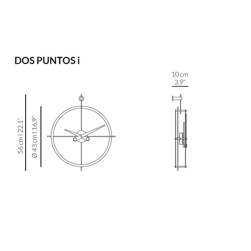 Nomon Dos Puntos NG Wall Clock | Brass/Calabo Wood