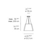 Artemide Tolomeo Outdoor Suspension Led Lamp 2-Wire | 21"