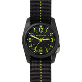 Bertucci Dx3 Plus Watch | Black with Hi-Viz™ Yellow Dial/Black Case-Black with Hi-Viz™ Yellow Dash Line™ Nylon Band