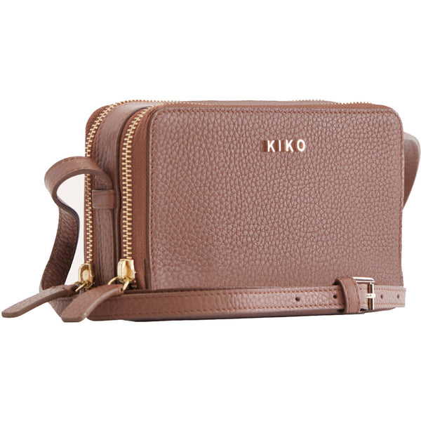 Kiko Leather Zip Around Crossbody Pebble