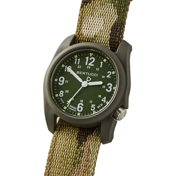 Bertucci DX3 CAMO Watch | Olive Dial with Dark Olive Case and Multicam Band