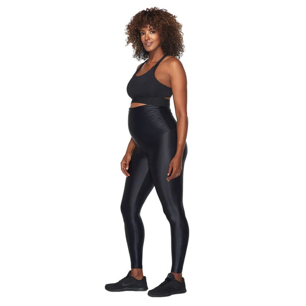 Koral Lustrous Infinity Maternity Leggings Over The Belly | Black