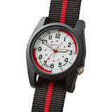 Bertucci A-3P Optic White Watch | Optic White Dial with Black Case | Red Line