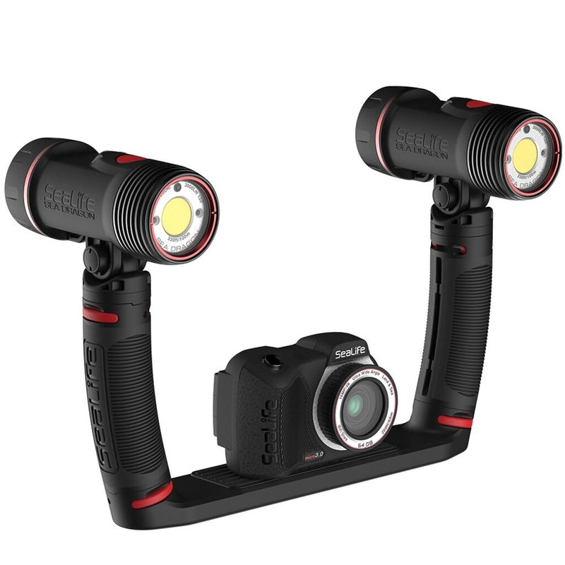 SeaLife Sea Dragon Duo 6000F Set | 2x 3000F Auto light/2x Grips/Dual Tray/Duo Case