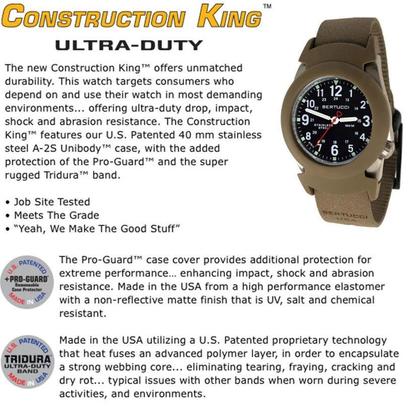 Bertucci A-2S Construction King Watch | Coyote Tridura Band + Coyote Pro-Guard