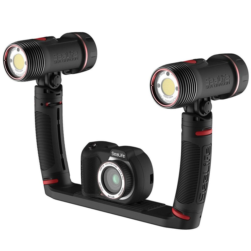 SeaLife Sea Dragon Duo 6000F Set | 2x 3000F Auto light/2x Grips/Dual Tray/Duo Case