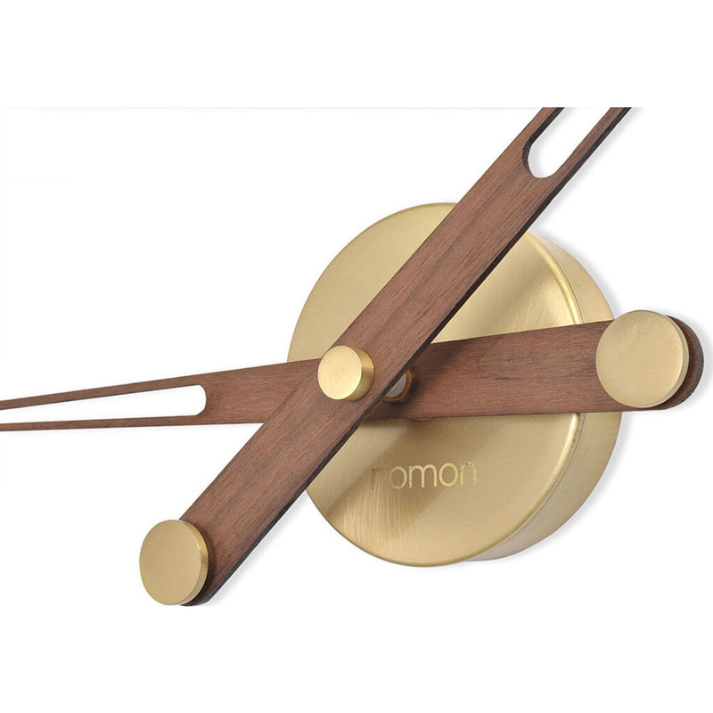 Nomon AXIOMA G Clock | Polished Brass Box, Walnut Hands