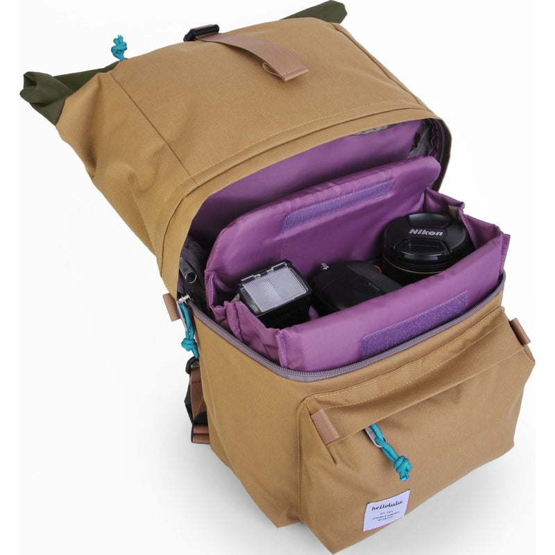 Hellolulu Polar Camera Rolltop Backpack | Khaki/Green HLL-30022-KGR