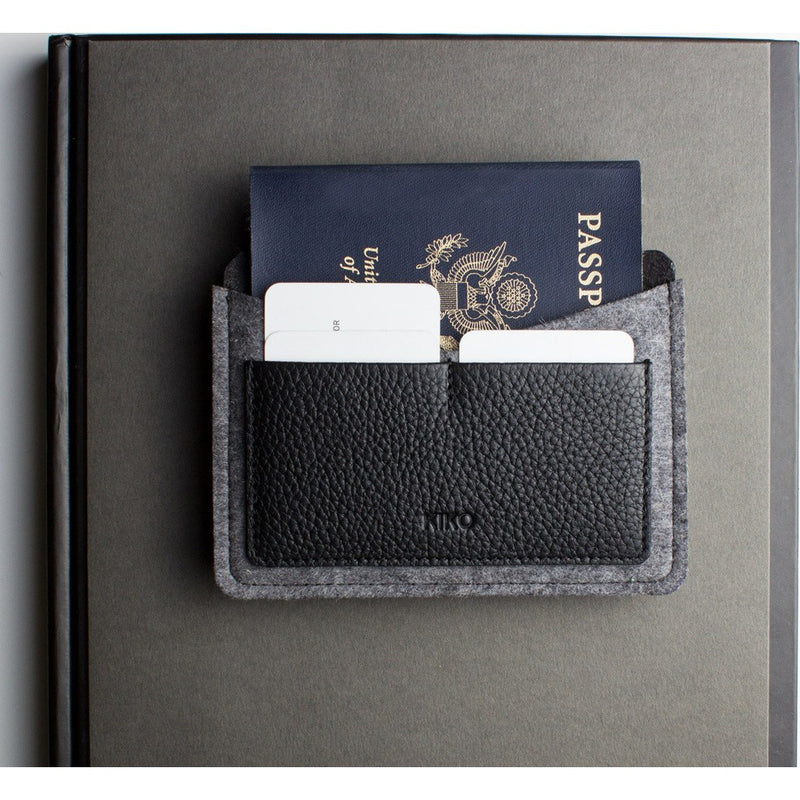 Kiko Leather Passport Holder | Black 302