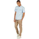 Zanerobe Denim Men's Short Sleeve Shirt | White Wash