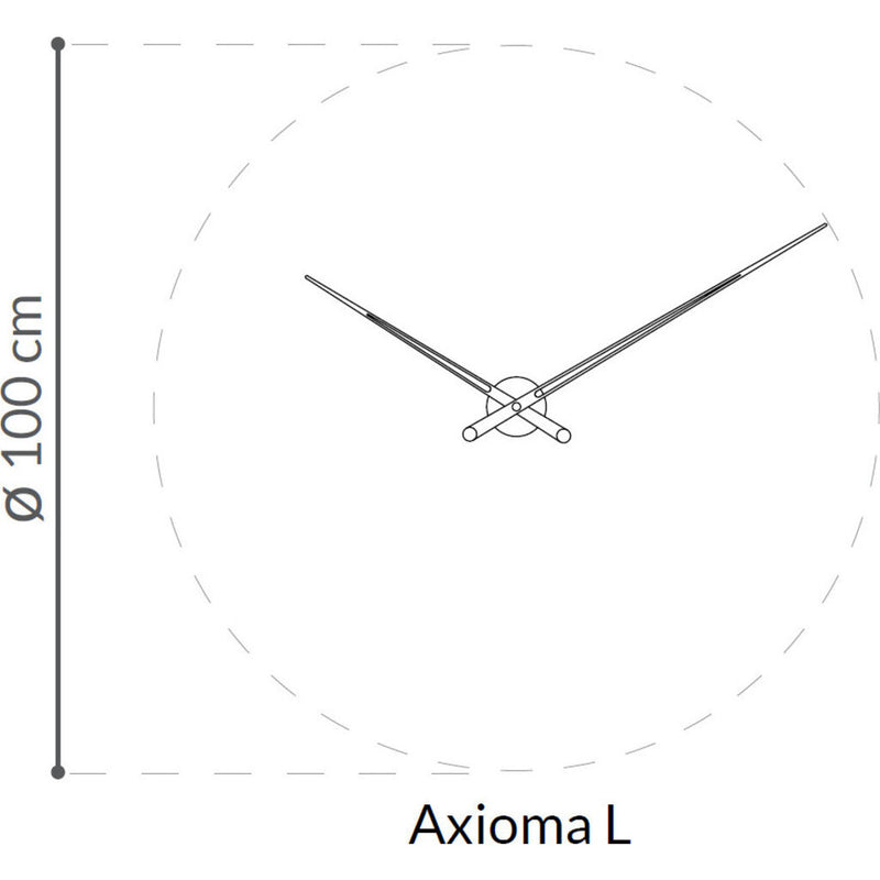 Nomon Axioma L Clock | Chromed Box, Walnut Hand