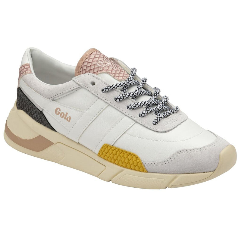 Gola Women's Eclipse Trident Snake Trainers Sneakers | White/Sun/Pink