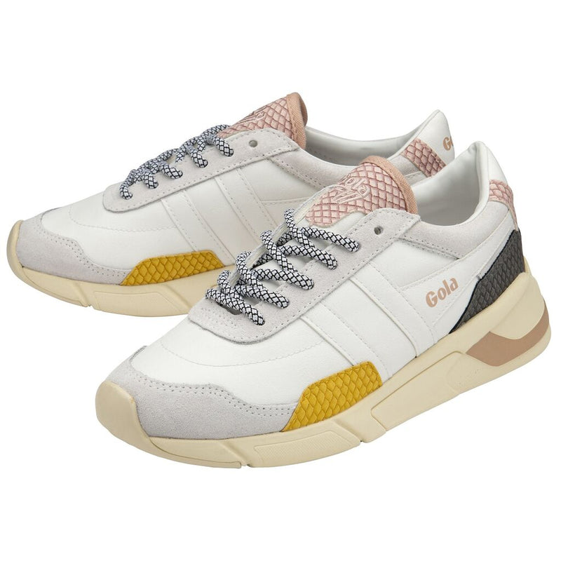 Gola Women's Eclipse Trident Snake Trainers Sneakers | White/Sun/Pink