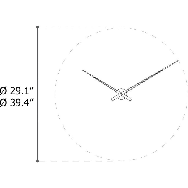Nomon Axioma T Clock | Graphite Steel Finish Box, Walnut Hands