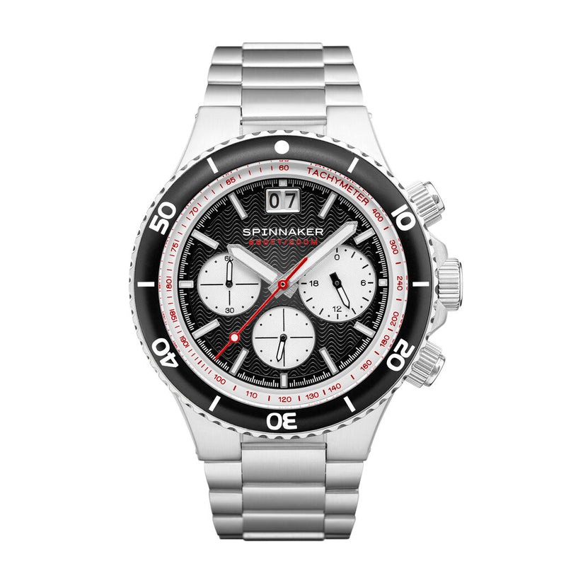 Spinnaker Hydrofoil Chrono SP-5086-11 Quartz Chronograph Watch | Black/Steel 