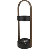 Umbra Hub Umbrella Stand | Black/Walnut 320240-048