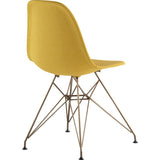 NyeKoncept Mid Century Classroom Side Chair | Papaya Yellow/Brass 331003CL2