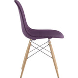 NyeKoncept Mid Century Dowel Side Chair | Plum Purple/Nickel 331005EW1
