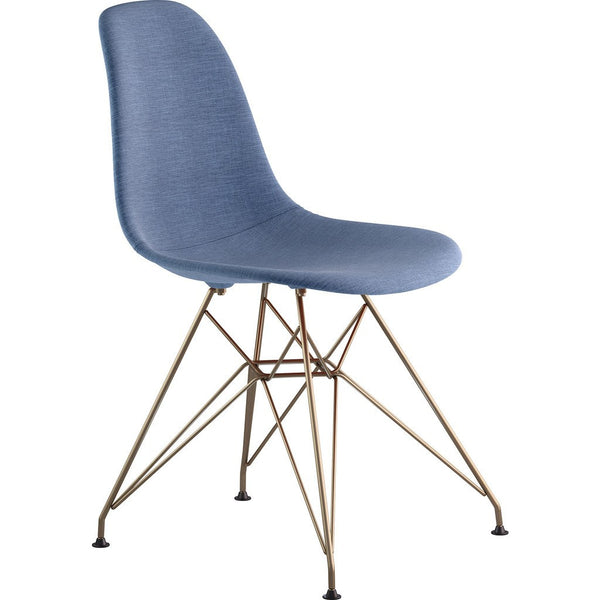 NyeKoncept Mid Century Eiffel Side Chair | Dodger Blue/Brass 331006EM2