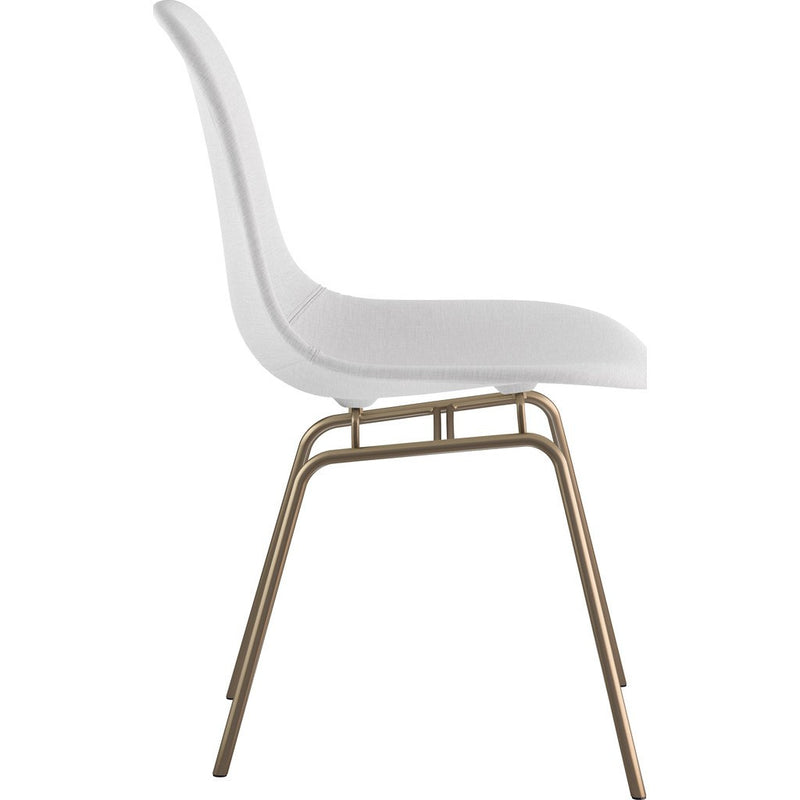 NyeKoncept Mid Century Classroom Side Chair | Glacier White/Brass 331007CL2