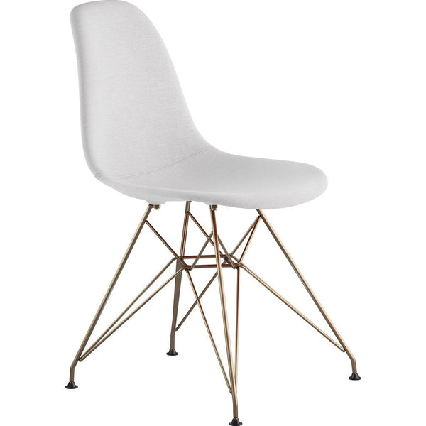 NyeKoncept Mid Century Eiffel Side Chair | Glacier White/Brass 331007EM2