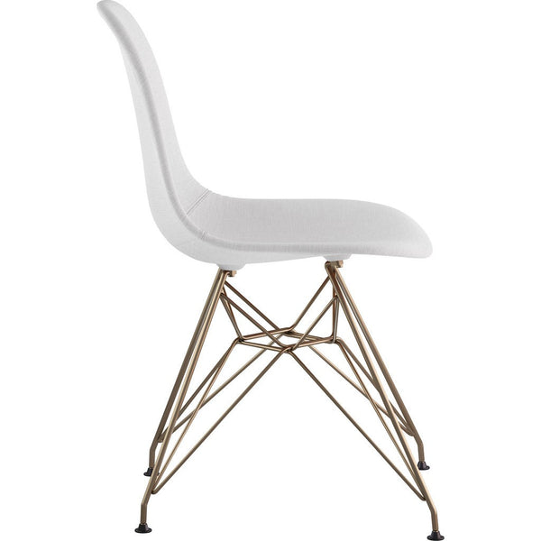 NyeKoncept Mid Century Eiffel Side Chair | Glacier White/Brass 331007EM2