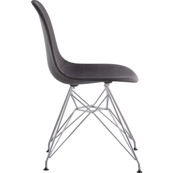 NyeKoncept Mid Century Eiffel Side Chair | Charcoal Gray/Nickel 331008EM1