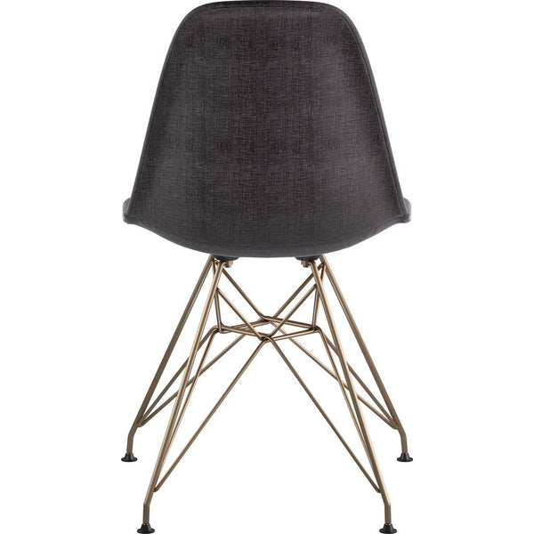 NyeKoncept Mid Century Eiffel Side Chair | Charcoal Gray/Brass 331008EM2