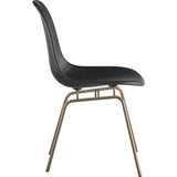 NyeKoncept Mid Century Classroom Side Chair | Milano Black/Brass 331009CL2
