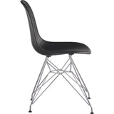 NyeKoncept Mid Century Eiffel Side Chair | Milano Black/Nickel 331009EM1