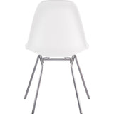 NyeKoncept Mid Century Classroom Side Chair | Milano White/Nickel 331010CL1