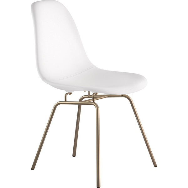 NyeKoncept Mid Century Classroom Side Chair | Milano White/Brass 331010CL2