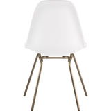 NyeKoncept Mid Century Classroom Side Chair | Milano White/Brass 331010CL2