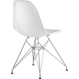 NyeKoncept Mid Century Eiffel Side Chair | Milano White/Nickel 331010EM1