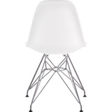 NyeKoncept Mid Century Eiffel Side Chair | Milano White/Nickel 331010EM1