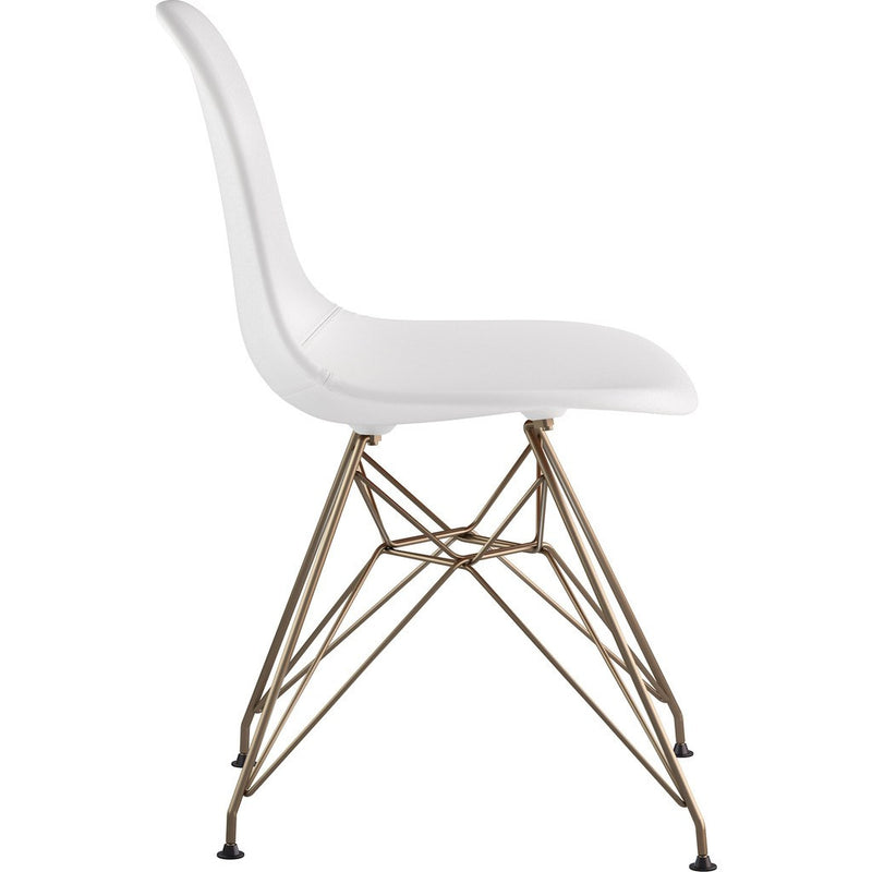 NyeKoncept Mid Century Eiffel Side Chair | Milano White/Brass 331010EM2