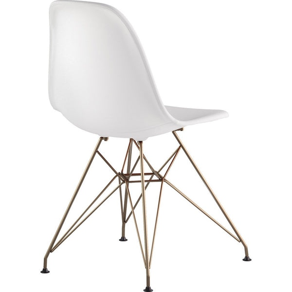 NyeKoncept Mid Century Eiffel Side Chair | Milano White/Brass 331010EM2