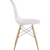 NyeKoncept Mid Century Dowel Side Chair | Milano White/Nickel 331010EW1