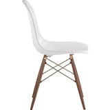 NyeKoncept Mid Century Dowel Side Chair | Milano White/Brass 331010EW2