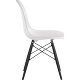 NyeKoncept Mid Century Dowel Side Chair | Milano White/Gunmetal 331010EW3