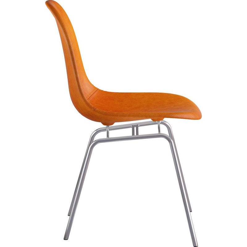 NyeKoncept Mid Century Classroom Side Chair | Burnt Orange/Nickel 331011CL1