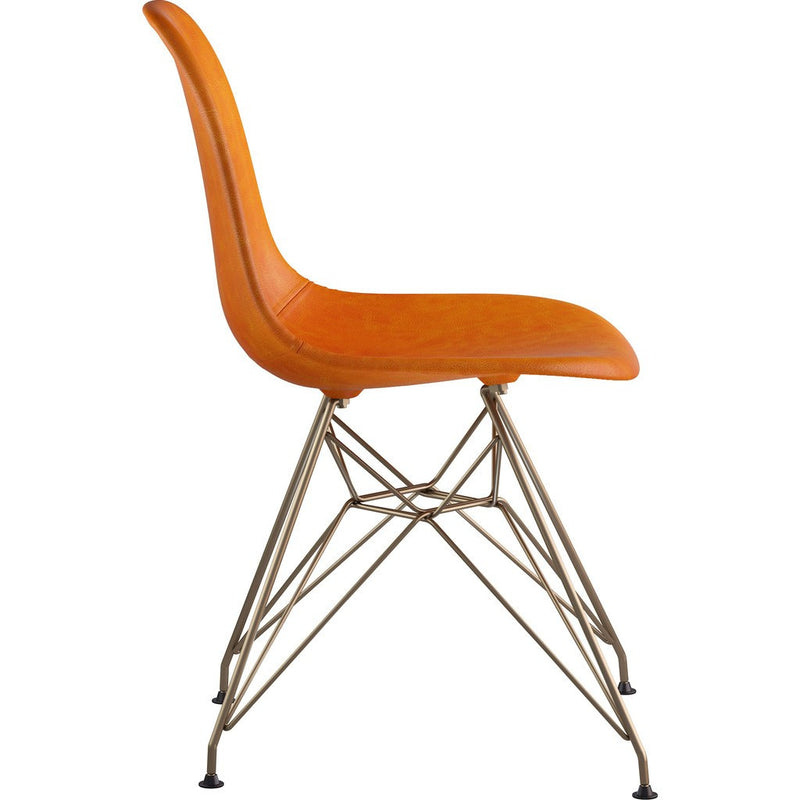 NyeKoncept Mid Century Eiffel Side Chair | Burnt Orange/Brass 331011EM2