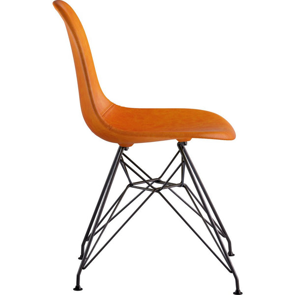 NyeKoncept Mid Century Eiffel Side Chair | Burnt Orange/Gunmetal 331011EM3