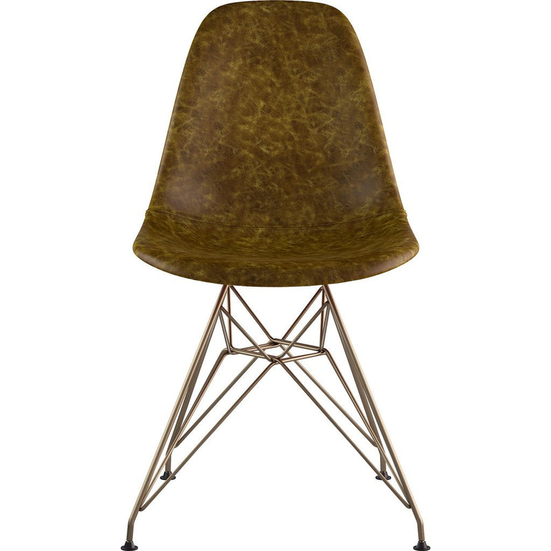NyeKoncept Mid Century Eiffel Side Chair | Palermo Olive/Brass 331012EM2