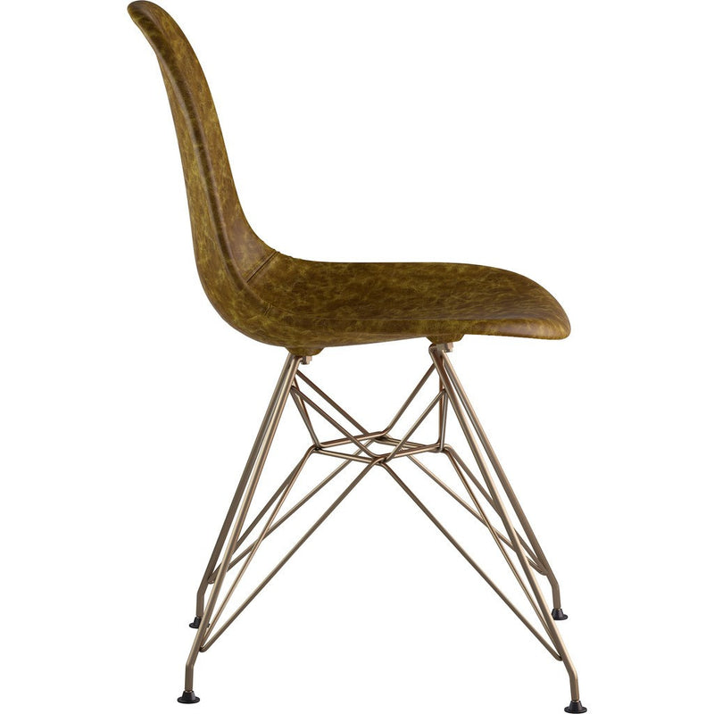 NyeKoncept Mid Century Eiffel Side Chair | Palermo Olive/Brass 331012EM2
