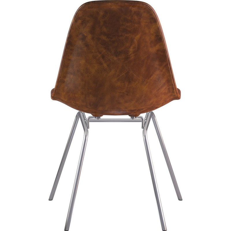 NyeKoncept Mid Century Classroom Side Chair | Weathered Whiskey/Nickel 331013CL1