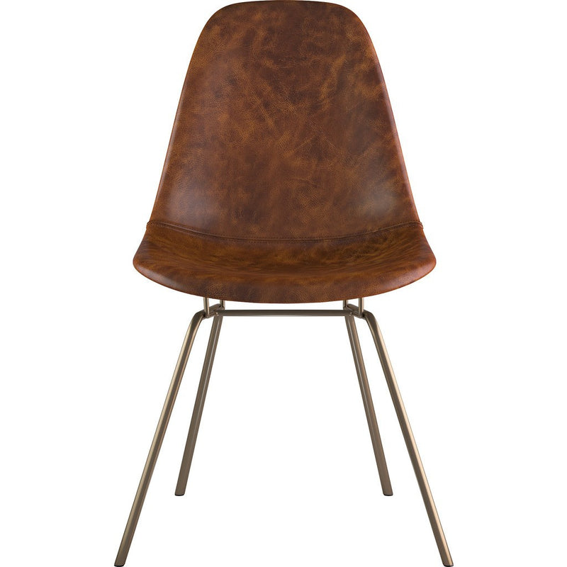 NyeKoncept Mid Century Classroom Side Chair | Weathered Whiskey/Brass 331013CL2