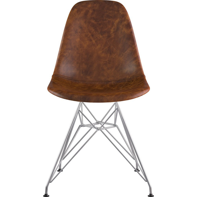 NyeKoncept Mid Century Eiffel Side Chair | Weathered Whiskey/Nickel 331013EM1