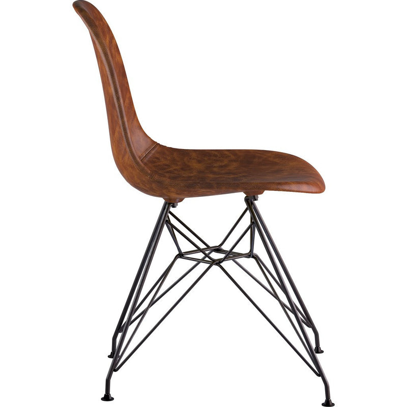 NyeKoncept Mid Century Eiffel Side Chair | Weathered Whiskey/Gunmetal 331013EM3