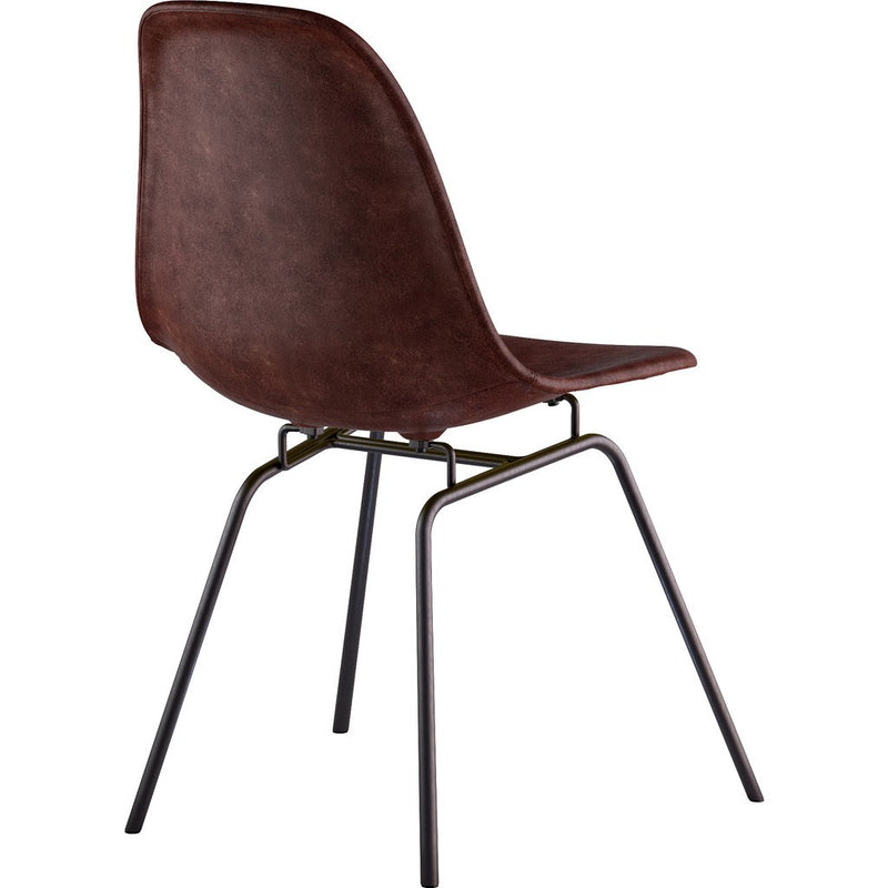 NyeKoncept Mid Century Classroom Side Chair | Aged Cognac/Gunmetal 331014CL3